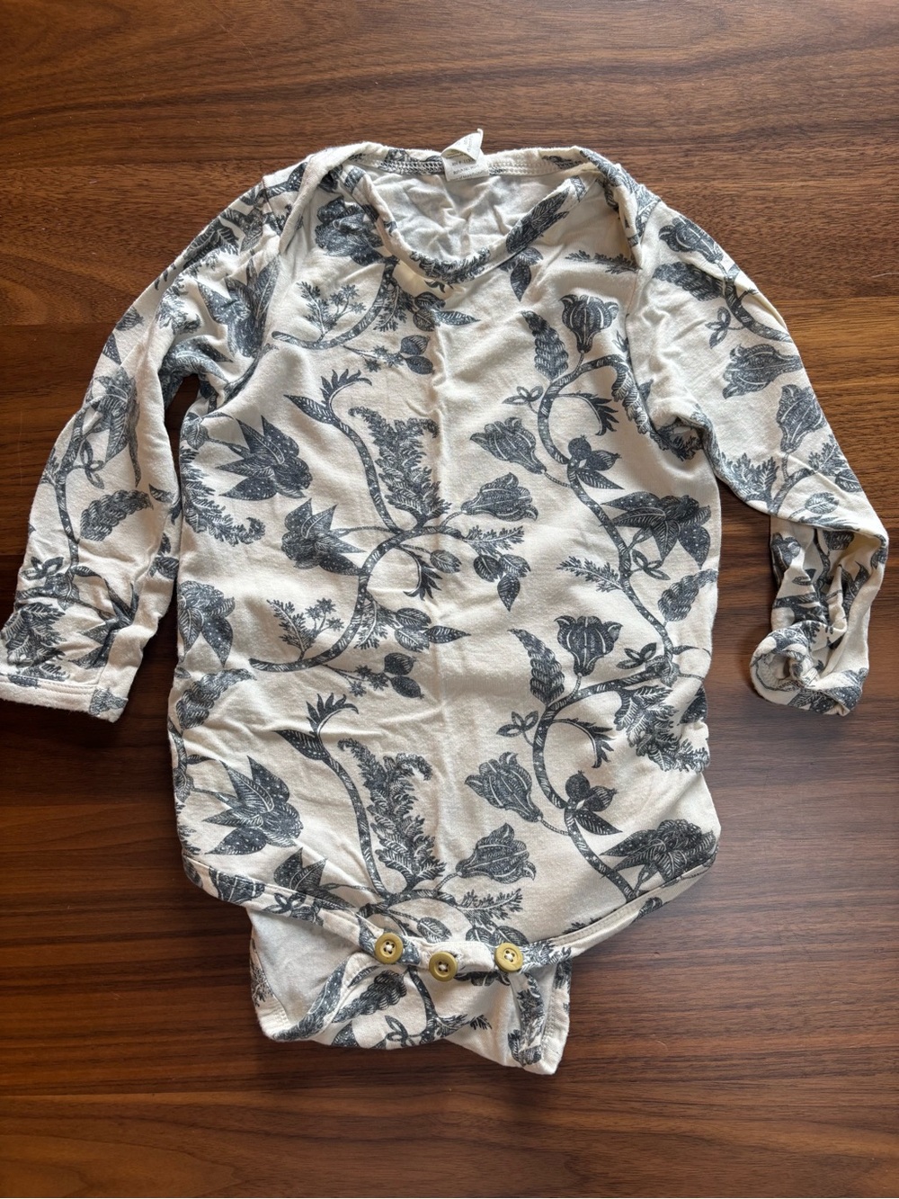 kate quinn The Woods Floral Long Sleeve Baby Bodysuit